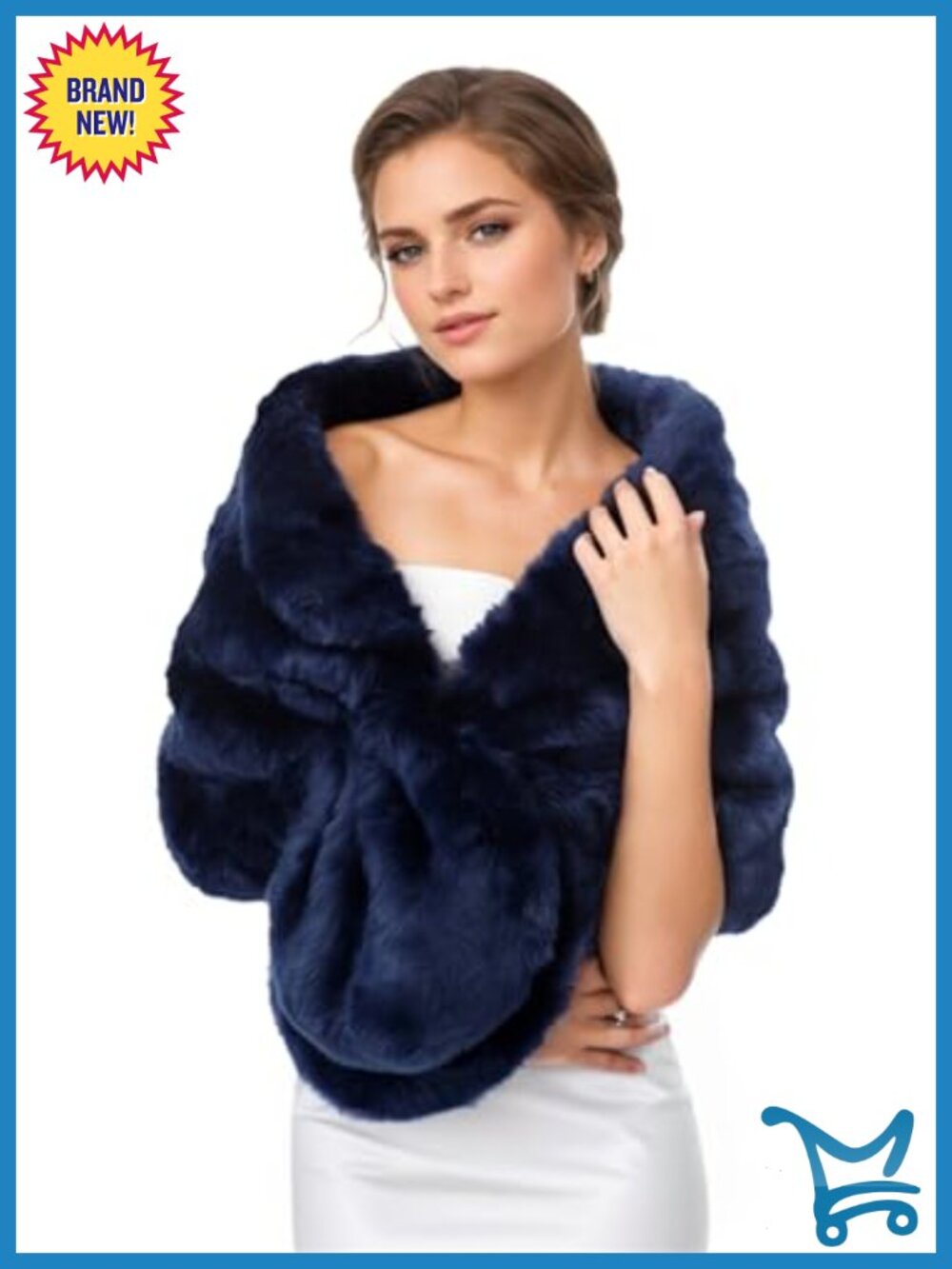 Faux Fur Wrap Shawl for Winter Bridal Wedding Stole
